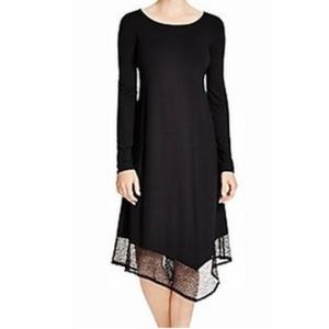 Eileen Fisher Women's Mesh-Trim Solid Dress Sz Small Petite